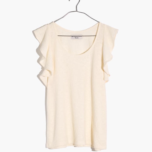 Madewell Tops - Madewell Texture &Thread ruffle tank top size L